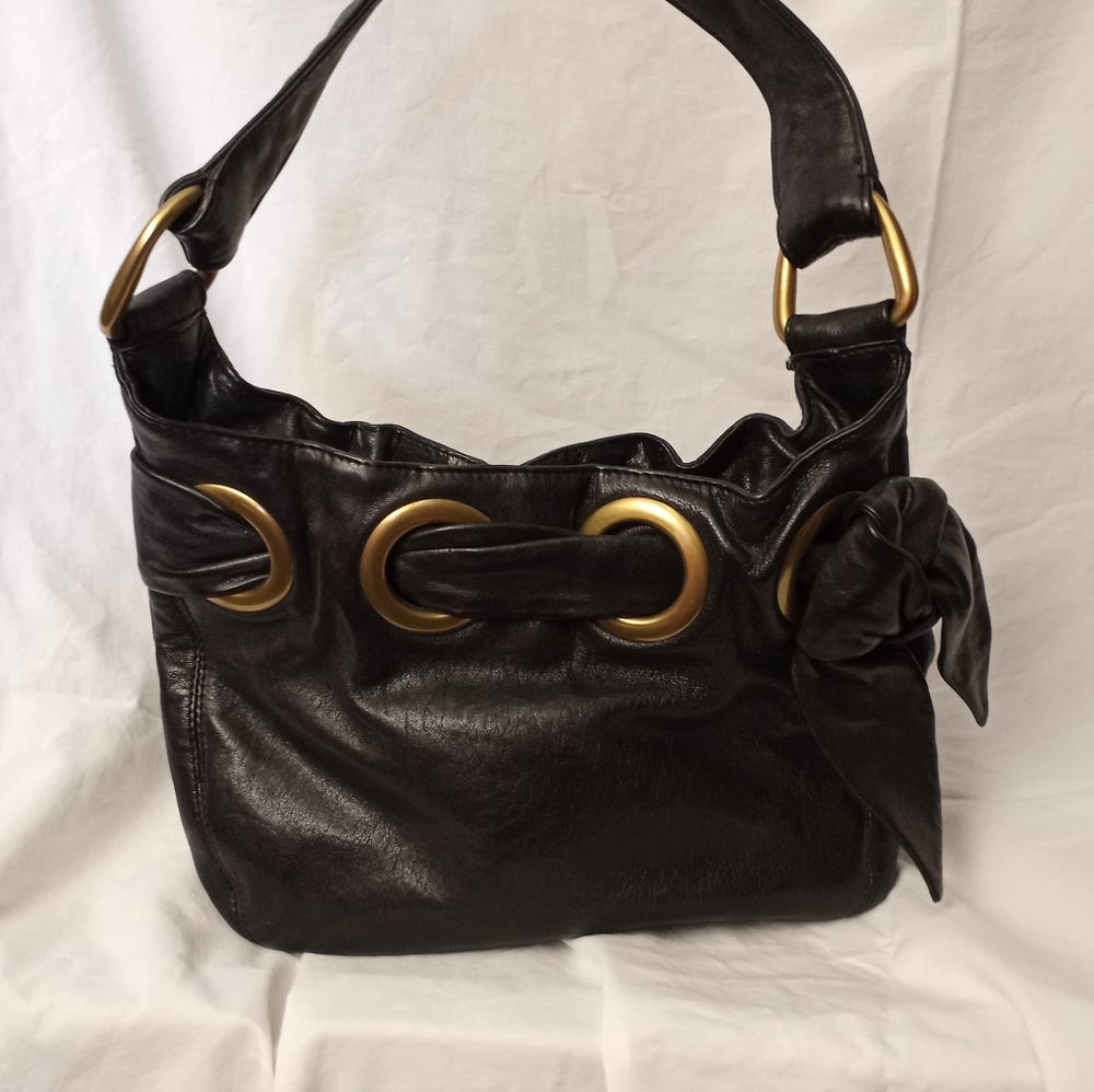 KOOBA Black Leather Shoulder Bag